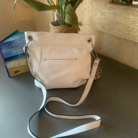 B-MAKOWSKY , WHITE, 100 percent leather crossbody bag with a 45 inch long strap. - Picture 5 of 12